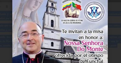 Obispo de la diócesis de Funchal ofrecerá misa en el Santuario de Fátima en honor a víctimas del terremoto